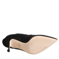 Dolce & Gabbana must-valged tikandiga jersey-stiilis stilettosaapad