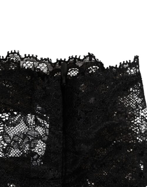 Dolce & Gabbana must pitsiline bandeau büstier topp läbipaistev veniv aluspesu