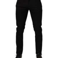 9040375.jpeg Dolce & Gabbana mustad meeste skinny püksid puuvillasegusest kangast