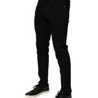 9040376.jpeg Dolce & Gabbana mustad meeste skinny püksid puuvillasegusest kangast