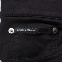 9040379.jpeg Dolce & Gabbana mustad meeste skinny püksid puuvillasegusest kangast