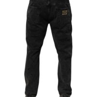 Dolce & Gabbana mustad kulutatud avarast lõikega puuvillased teksad