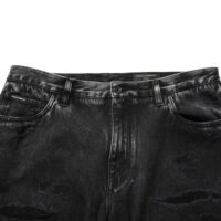 Dolce & Gabbana mustad kulutatud avarast lõikega puuvillased teksad