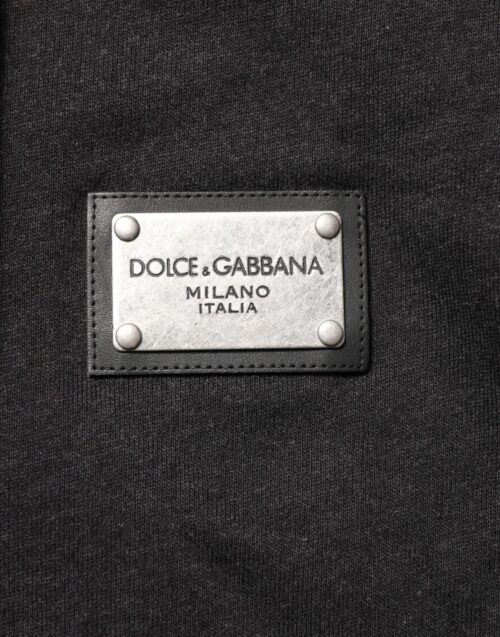 9051605.jpeg Dolce & Gabbana must kapuutsiga täistõmblukuga logo dressipluus