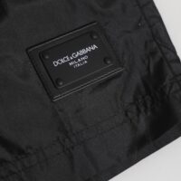 Dolce & Gabbana Mustad Logo Polüestrist Rannapüksid/Ujumispüksid