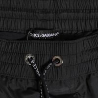 Dolce & Gabbana Mustad Logo Polüestrist Rannapüksid/Ujumispüksid