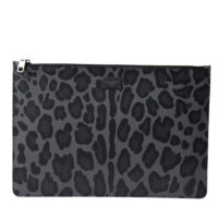 Dolce & Gabbana mitmevärviline leopardimustriline jacquard dokumendikott logo plaagiga