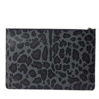 Dolce & Gabbana mitmevärviline leopardimustriline jacquard dokumendikott logo plaagiga