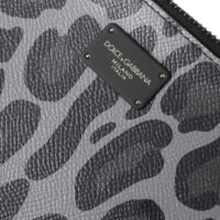 Dolce & Gabbana mitmevärviline leopardimustriline jacquard dokumendikott logo plaagiga
