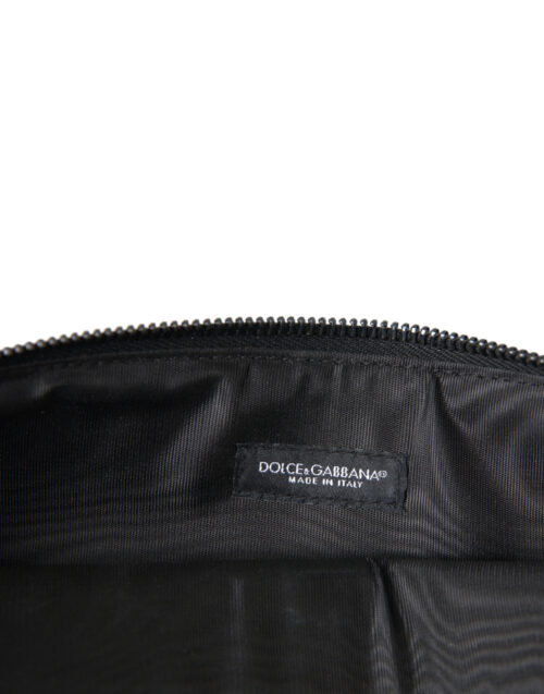 Dolce & Gabbana mitmevärviline leopardimustriline jacquard dokumendikott logo plaagiga