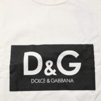 Dolce & Gabbana valge logo trükiga meeste puuvillane T-särk