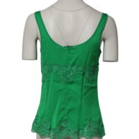 Dolce & Gabbana roheline pitsiline siidist lühikeste varrukateta pesutopp