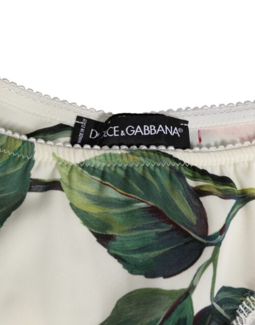 Dolce & Gabbana valged siidsatiinist pitsäärisega lillelised aluspüksid
