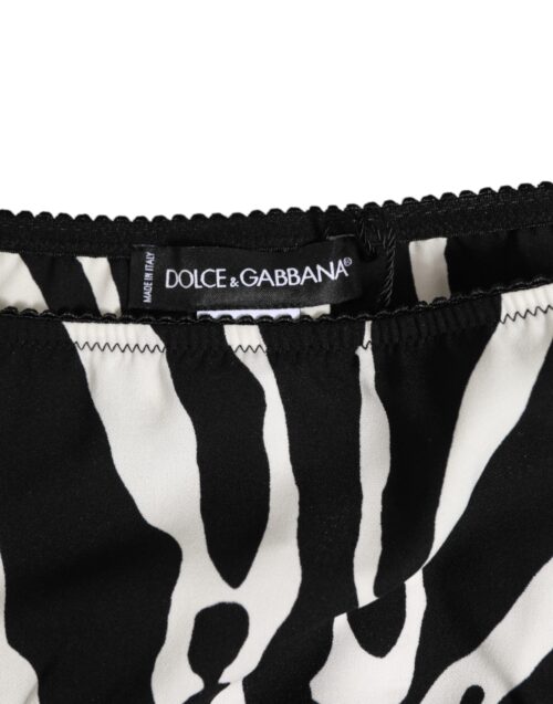 Dolce & Gabbana must-valge sebramustriga slip-aluspüksid