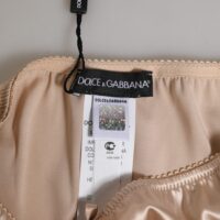 Dolce & Gabbana beež siidist satiinist lillelise pitsiga aluspüksid