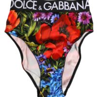 Dolce & Gabbana mitmevärvilise lilleprindiga kõrge vöökohaga aluspüksid