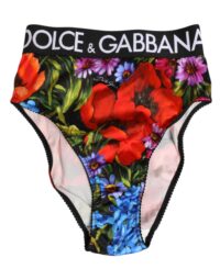 Dolce & Gabbana mitmevärvilise lilleprindiga kõrge vöökohaga aluspüksid