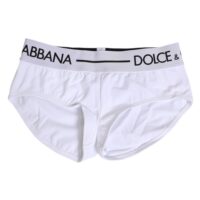 Dolce & Gabbana valged nailonist logovööga bokserid