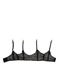 Dolce & Gabbana musta lillelise pitsiga sukahoidja nailonist rihmadega