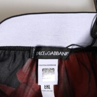 Dolce & Gabbana mustad lillelised siidist kõrge vöökohaga aluspüksid