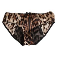 Dolce & Gabbana pruun leopardimustriline siidist keskmise vöökõrgusega aluspesu