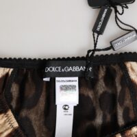 Dolce & Gabbana pruun leopardimustriline siidist keskmise vöökõrgusega aluspesu