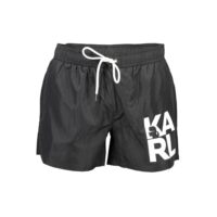 Karl Lagerfeld Black Polyester Men's Swim Trunk