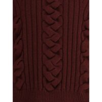 Alexander McQueen Bordeaux Fur Cashmere Sweater