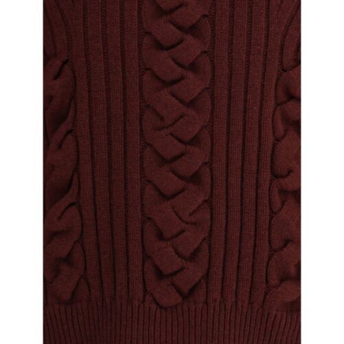Alexander McQueen Bordeaux Fur Cashmere Sweater