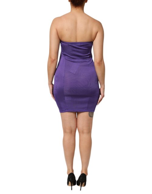 9157594.jpeg Cavalli Class lilla viskoosist ja elastaanist õlapaelteta bodycon kleit