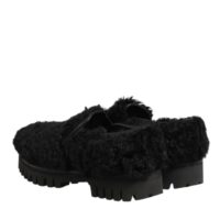 Dolce & Gabbana mustad karvvoodriga meeste pidulikud sussid