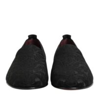 Dolce & Gabbana mustad brokaadist mokassiinkingad meestele