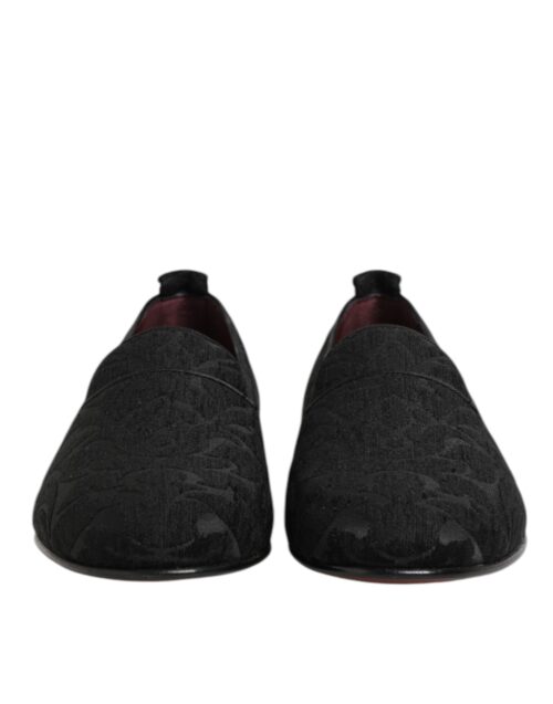 Dolce & Gabbana mustad brokaadist mokassiinkingad meestele
