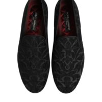 Dolce & Gabbana mustad brokaadist mokassiinkingad meestele