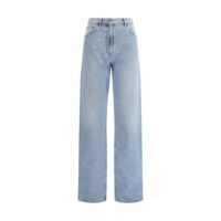 Valentino Light Blue Cotton High-Waisted Jean