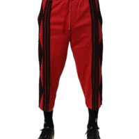 Dolce & Gabbana punased tikanditega vabaaja lühendatud püksid