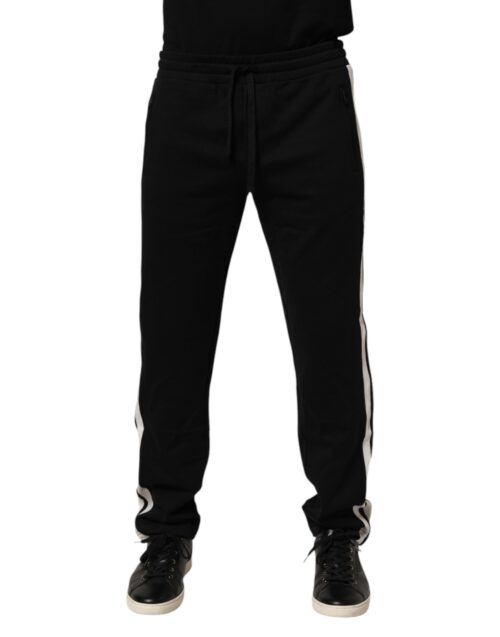 Dolce & Gabbana mustad puuvillased jogger-dressipüksid
