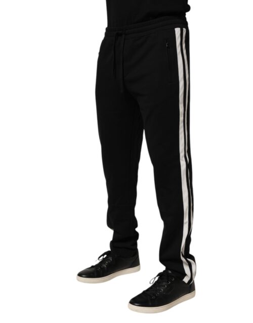Dolce & Gabbana mustad puuvillased jogger-dressipüksid