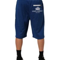 Dolce & Gabbana sinised puuvillasegusest kangast Bermuda dressipüksid