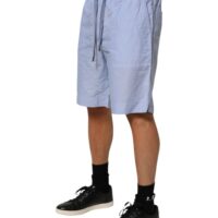 Dolce & Gabbana helesinised linasest keskmise vöökõrgusega meeste bermuudad