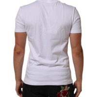 Dolce & Gabbana valge meeste T-särk logo ja ümmarguse kaelusega