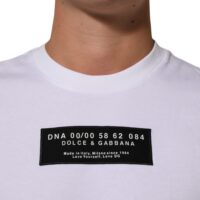 Dolce & Gabbana valge meeste T-särk logo ja ümmarguse kaelusega