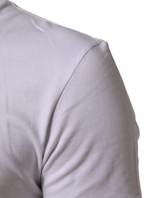 Dolce & Gabbana valge meeste T-särk logo ja ümmarguse kaelusega