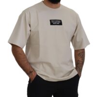 Dolce & Gabbana elevandiluu toonis puuvillane trükitud T-särk ümmarguse kaelusega