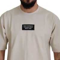 Dolce & Gabbana elevandiluu toonis puuvillane trükitud T-särk ümmarguse kaelusega