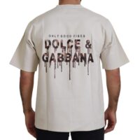 Dolce & Gabbana elevandiluu toonis puuvillane trükitud T-särk ümmarguse kaelusega