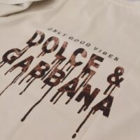 Dolce & Gabbana elevandiluu toonis puuvillane trükitud T-särk ümmarguse kaelusega