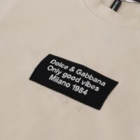 Dolce & Gabbana elevandiluu toonis puuvillane trükitud T-särk ümmarguse kaelusega