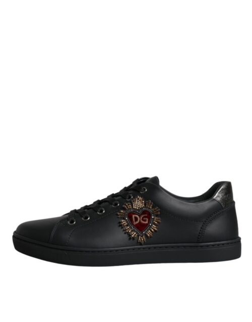 9273885.jpeg Dolce & Gabbana Black London Sacred Heart Men Sneakers Shoes