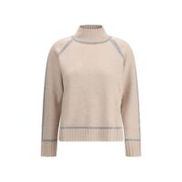 Max Mara Beige kõrge kaelusega kampsun Pescara